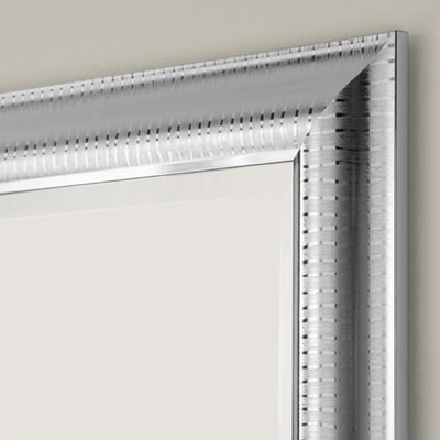 Yearn Textured Silver Chrome Framed Mirror 130.5x77cm