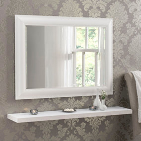 Yearn Textured White Framed Wall Mirror 104x76cm