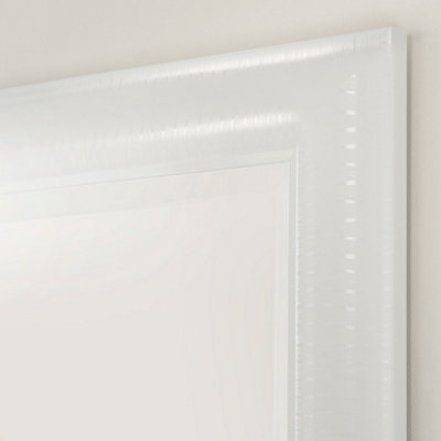Yearn Textured White Framed Wall Mirror 92.5x67cm