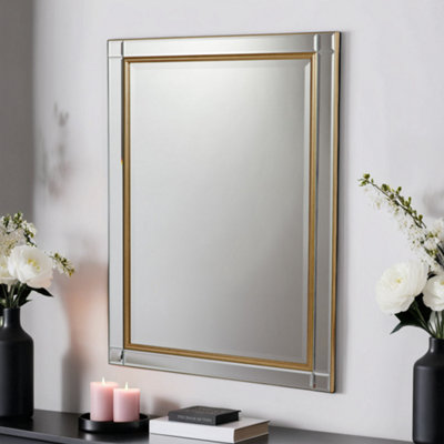 Yearn Venetian Bevelled Brass Mirror 66x91cm