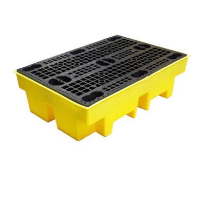 Yellow 2-Drum Spill Pallet: Reliable Containment for Hazardous Materials - 4