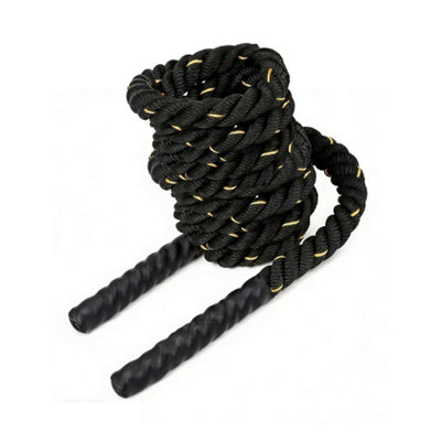 yellow 27mm x 5.7m Battle Rope, Heavy Duty Poly Dac Exercise Rope for ...