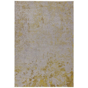 Yellow Abstract Outdoor Rug, Abstract Stain-Resistant Rug For Patio Decks, 2mm Modern Outdoor Area Rug-120cm X 170cm