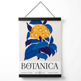 Yellow and Blue Hydrangea Flower Market Exhibition Medium Poster with Black Hanger