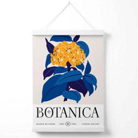 Yellow and Blue Hydrangea Flower Market Exhibition Poster with Hanger / 33cm / White