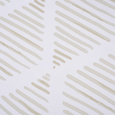Yellow and White Patchwork Geometric Diamond Striped Wallpaper 4.4m²