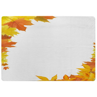 Yellow Autumn Border Designer Special Soft Home Rug