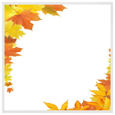 Yellow autumn border (Picutre Frame) / 12x12" / White