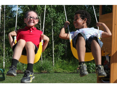 Yellow Belt Swings with Adjustable Ropes (Pair) at B&Q