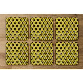 Yellow & Black Geometric Pattern (Coaster) / Default Title