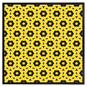 Yellow & black geometric pattern (Picutre Frame) / 16x16" / Oak