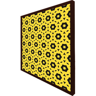 Yellow & black geometric pattern (Picutre Frame) / 20x20" / Oak