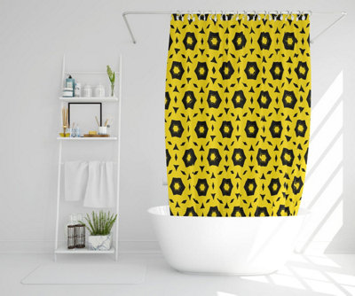 Yellow & Black Geometric Pattern (Shower Curtain) / Default Title Price Comparisons | Compare The Build