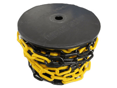 SWAWIS 15m Yellow Black Plastic Barrier Chain 6mm