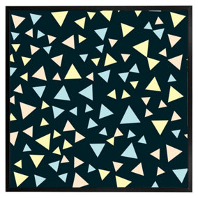 Yellow & blue triangles (Picutre Frame) / 16x16" / White