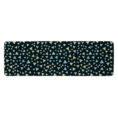 Yellow & Blue Triangles Runner Special Soft Home Rug