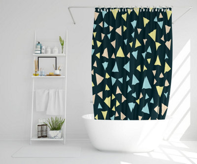 Yellow & Blue Triangles (Shower Curtain) / Default Title