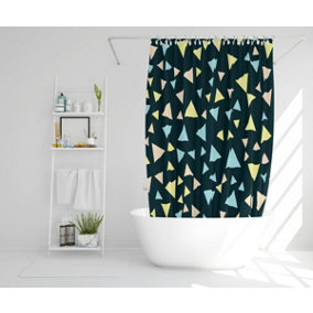 Yellow & Blue Triangles (Shower Curtain) / Default Title