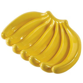 Yellow Ceramic Banana Shaped Fruit Bowl Dish - Novelty Home Decoration - Measures H7cm x W26cm x D18cm
