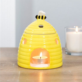 Yellow Ceramic Bee Hive Design Oil Burner and Wax Warmer (Dia) 11 cm