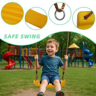thumbnail image 2 of Idena Red Plate Swing For Kids | Adjustable Rope Swing 100-180cm | Outdoor & Indoor Fun For Ages 3+ | 50kg Capacity 2 of 12