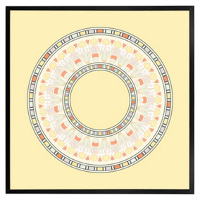 Yellow circle ornament. round frame (Picutre Frame) / 16x16" / Brown