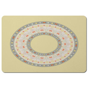 Yellow Circle Ornament. Round Frame (Placemat) / Default Title