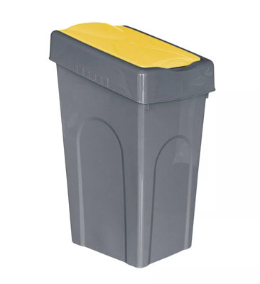 Yellow Colour 50L Large Recycling Rubbish Bin Kitchen Garden Waste Home Outdoor Indoor Dustbin
