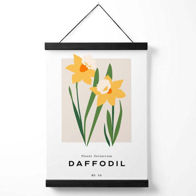 Yellow Daffodil Flower Market Spring Medium Poster with Black Hanger