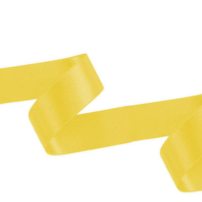 Yellow Double Sided Satin Ribbon Polyester Ribbon Roll, 25mm x 10 metres