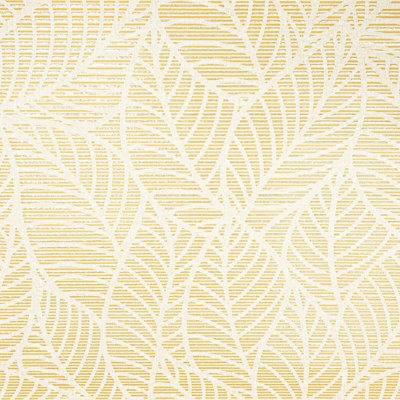 Yellow Floral Leaf Wallpaper Textured Glitter Shimmer Effect Feature Wall Lounge