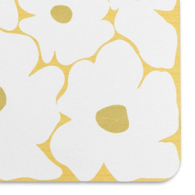 Yellow Flower White Stone Non Slip Bath Mat - 4