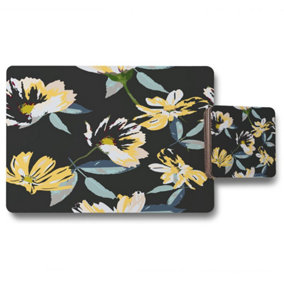 Yellow Flowers on Green (Placemat & Coaster Set) / Default Title