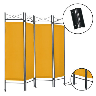 Yellow Folding Room Divider Paravent Wall Partition Privacy Screen Separator