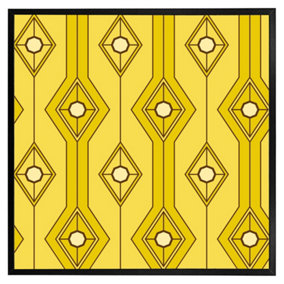 Yellow geometric (Picutre Frame) / 16x16" / Oak