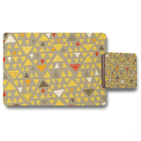 Yellow Geometric Triangles (Placemat & Coaster Set) / Default Title