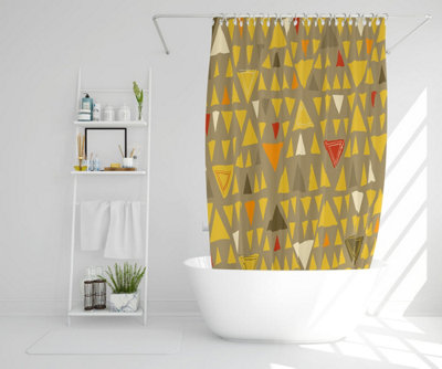 Yellow Geometric Triangles (Shower Curtain) / Default Title Price Comparisons | Compare The Build