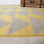 Yellow Grey Geometric Flatweave Indoor Outdoor Rug 160x230cm