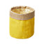 Yellow Hessian Lined Plant Pot Cover. H15 x W15 cm
