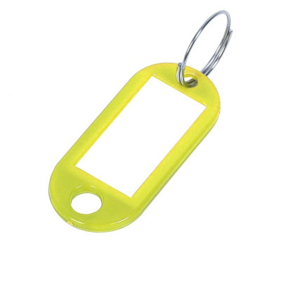 Yellow Key Tags Pack of 20 Reusable Plastic Keyring Labels for Key ...