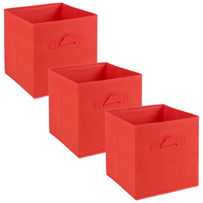 Yellow - Large Collapsible Cube Storage Boxes with Carry Handles ...
