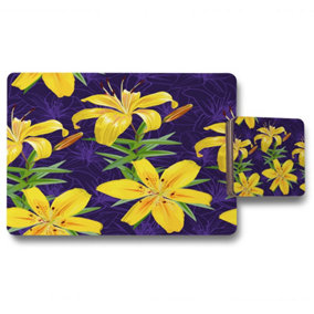 Yellow lily flowers (Placemat & Coaster Set) / Default Title