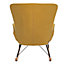 Yellow Linen Upholstered Rocking Armchair with Pocket