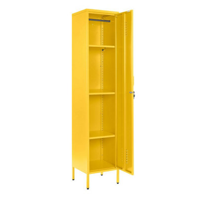 Yellow Metal Tall 3 Shelve Locker Cabinet