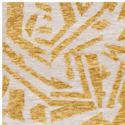 Yellow Modern Easy to Clean Abstract Rug for Living Room Bedroom and Dining Room-160cm X 230cm