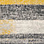 Yellow Ochre Grey Distressed Striped Block Living Room Rug 160x230cm