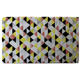 Yellow, Pink & Black Geometric Pattern (Bath Towel) / Default Title