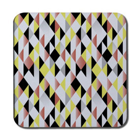 Yellow, Pink & Black Geometric Pattern (Coaster) / Default Title