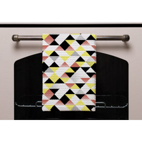 Yellow, Pink & Black Geometric Pattern (Kitchen Towel) / Default Title
