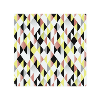 Yellow Pink & Black Geometric Pattern Splash Back designer style